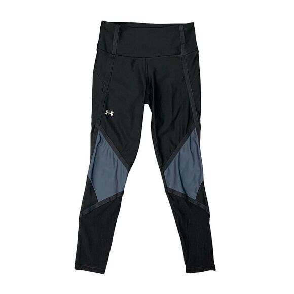 Under Armour Leggings Womens Small Black Compression Heatgear Vented Panel Ankle - Picture 1 of 12